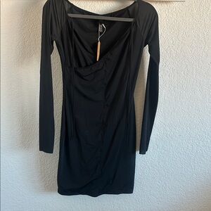 SKIMS Black Long Sleeve Dress
